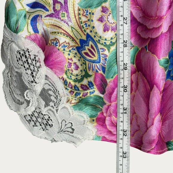 Victoria's Secret Floral Lace Nightgown M 100% Polyester & Nylon Vintage 1990's - Picture 7 of 10